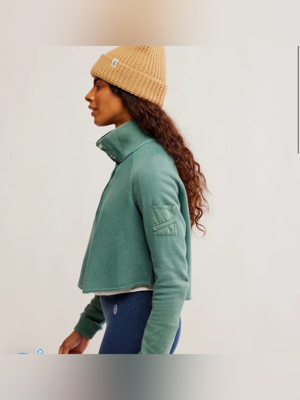 Free People So Fly Henley Pullover ~ Jade Teal - Picture 3 of 9